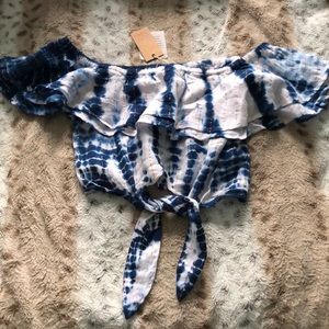 NWT Surf Gypsy Tye Dye Off the Shoulder Crop Top